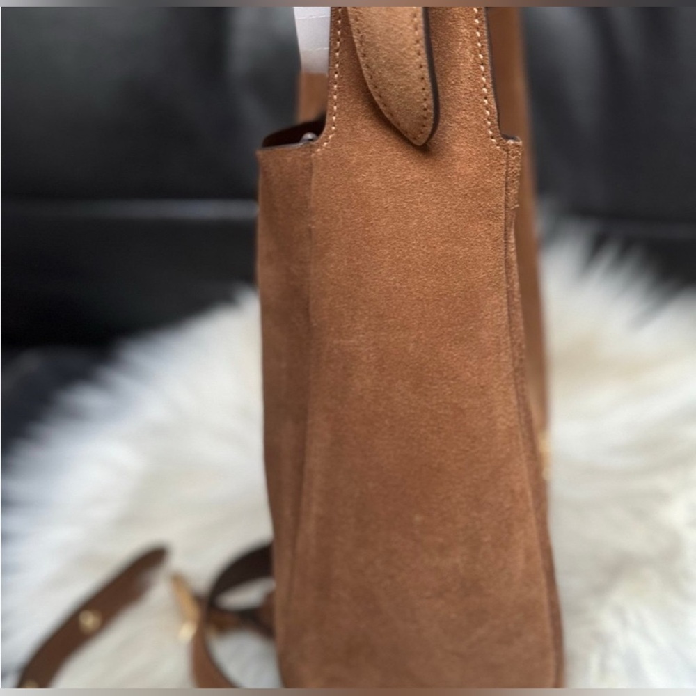 NEW Coach Hadley Convertible Crossbody Bag Suede CW004 Color: Sienna - Picture 5 of 11